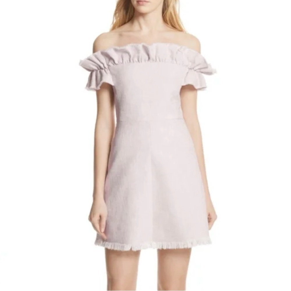 Rebecca Taylor Soft Pink Off-Shoulder Dress